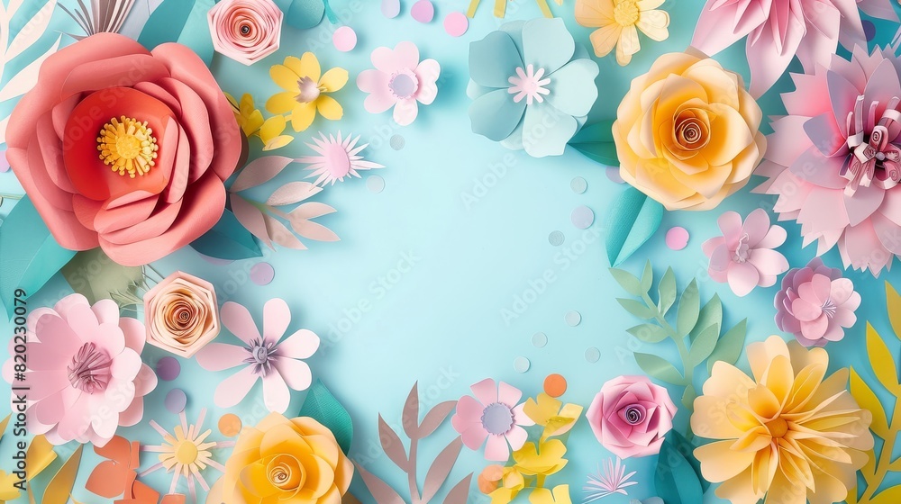 Beautiful background. creative solution with paper flowers Beautiful background. creative solution with paper flowers