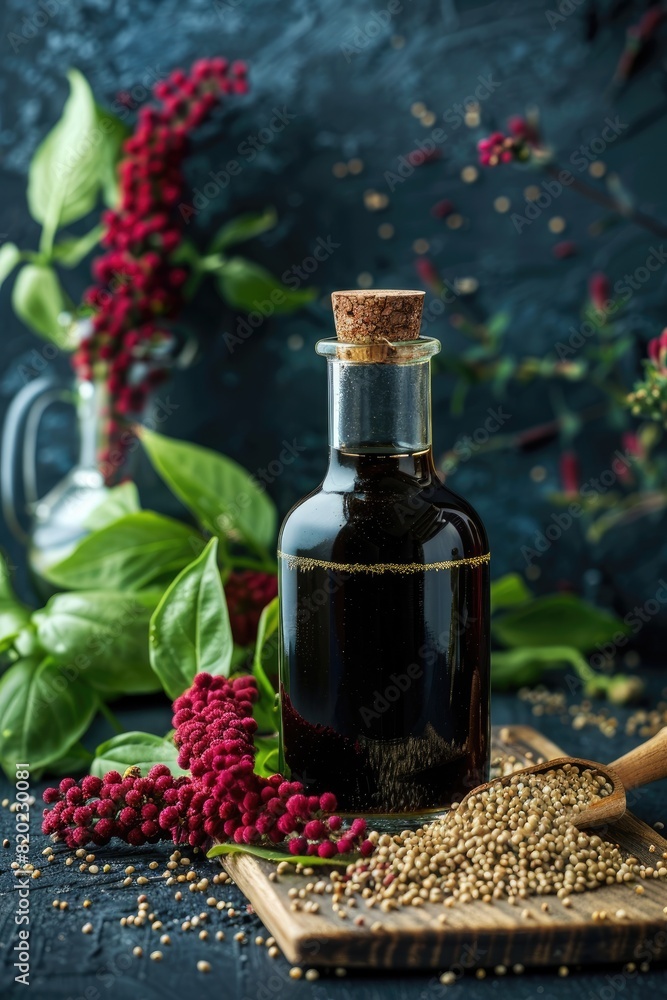 amaranth essential oil. Selective focus amaranth essential oil. Selective focus