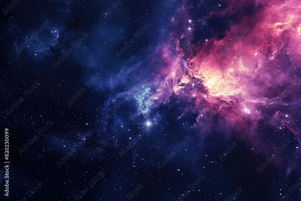 Fototapeta premium Stunning galaxy with vibrant colors and nebulas