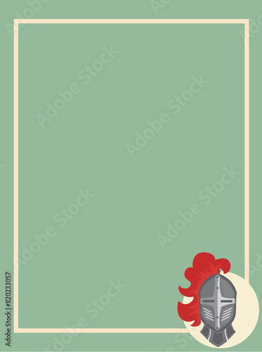 frame background with knight armor helmet