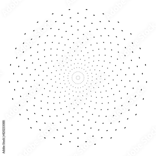 Abstract Radial Circle Dots Pattern.