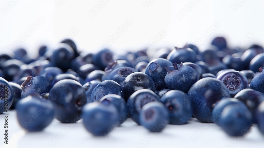 Deep Blue Acai Berries, Small and Intense, Against a White Backdrop