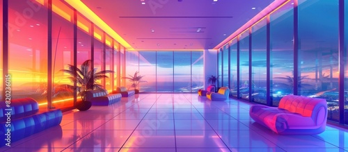 Futuristic Airport Lounge A Vibrant Haven for Modern Travelers in a Connected World