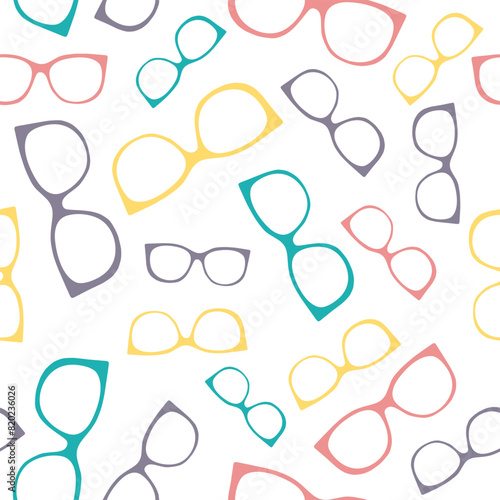 Glass frames vector seamless pattern
