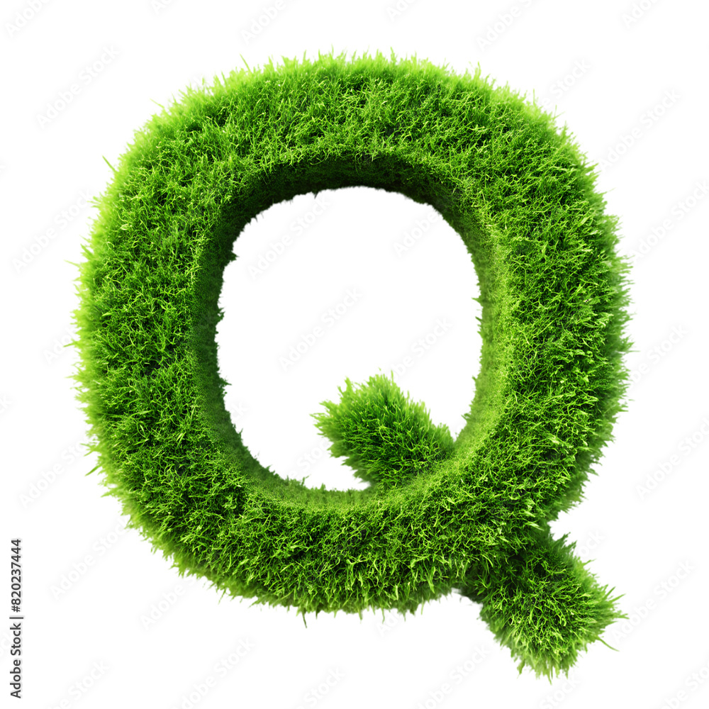 letter q with realistic 3d grass letter q with realistic 3d grass