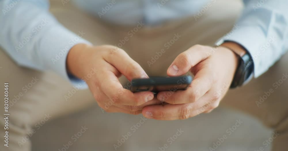 Man Writes Message on Smartphone Close Shot Man Writes Message on Smartphone Close Shot