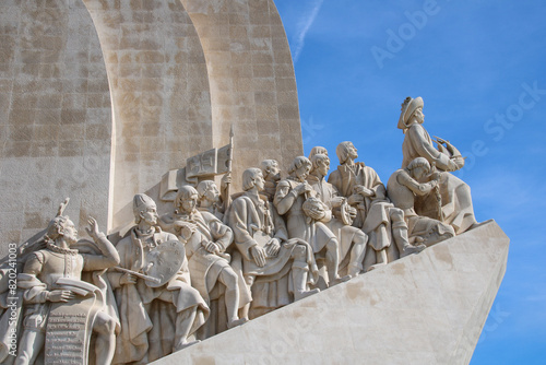 Monumento aos Descobrimentos, Monument to the Discoveries, built in 1960, on the banks of the Tagus River, in Belém, Lisbon, architect José Ângelo Cottinelli Telmo and the sculptor Leopoldo de Almeida photo