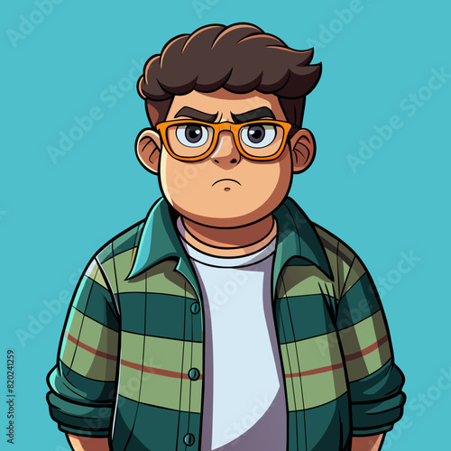 Vector type a chubby boy cartoon vector 