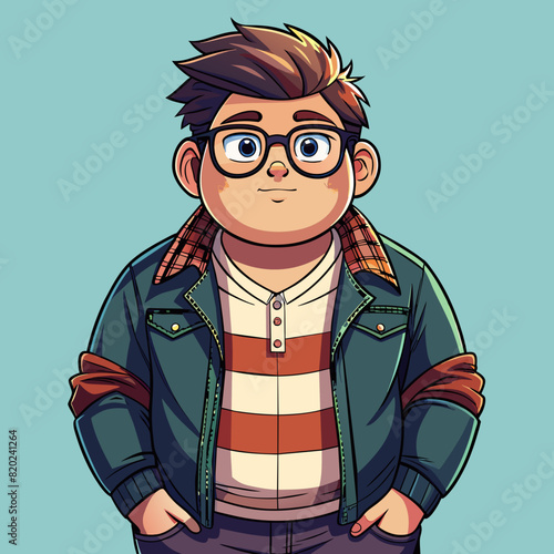 Vector type a chubby boy cartoon vector 