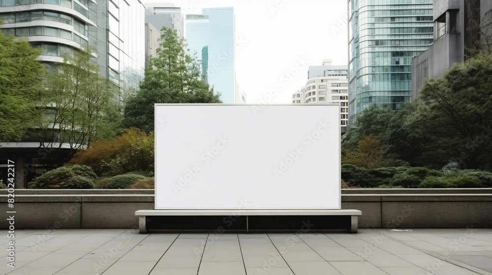 Obraz premium Blank billboard in an urban setting, perfect for advertising campaign visuals or promotional content