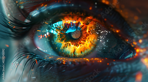 Futuristic Augmented Neon Eye