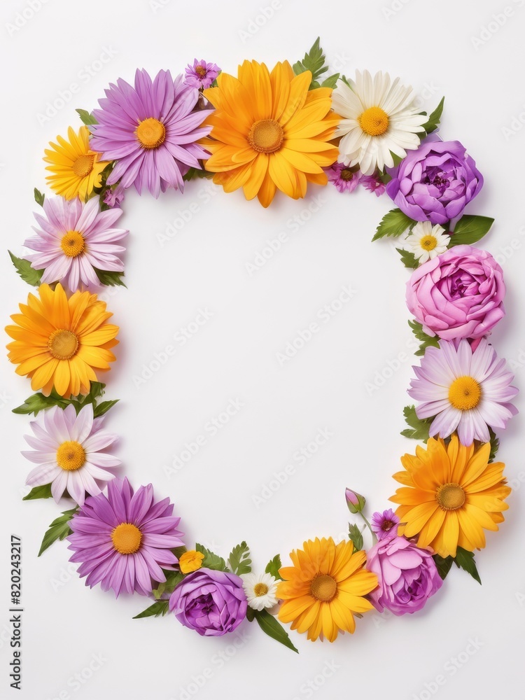 A vibrant square frame composed entirely of colorful flowers. Perfect for framing photographs, invitations, greetings cards or any other creative project. A vibrant square frame composed entirely of colorful flowers. Perfect for framing photographs, invitations, greetings cards or any other creative project.