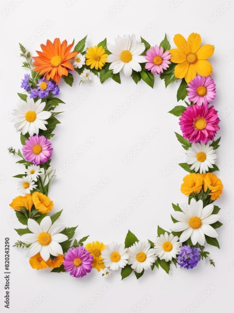 A vibrant square frame composed entirely of colorful flowers. Perfect for framing photographs, invitations, greetings cards or any other creative project. A vibrant square frame composed entirely of colorful flowers. Perfect for framing photographs, invitations, greetings cards or any other creative project.