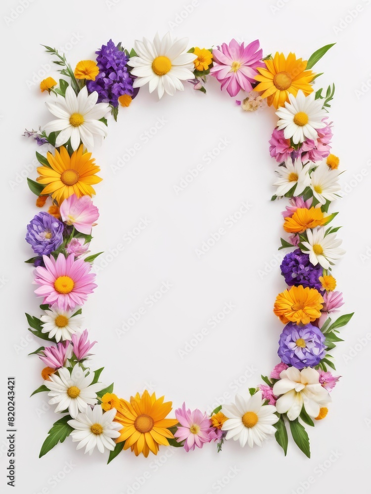 A vibrant square frame composed entirely of colorful flowers. Perfect for framing photographs, invitations, greetings cards or any other creative project. A vibrant square frame composed entirely of colorful flowers. Perfect for framing photographs, invitations, greetings cards or any other creative project.