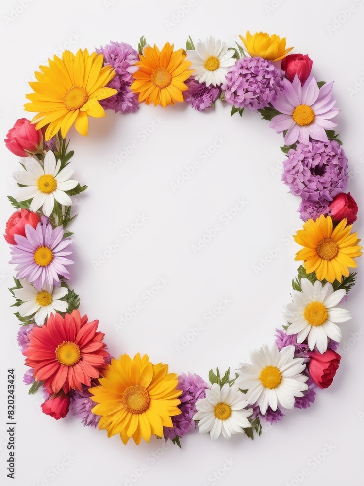 A vibrant square frame composed entirely of colorful flowers. Perfect for framing photographs, invitations, greetings cards or any other creative project. A vibrant square frame composed entirely of colorful flowers. Perfect for framing photographs, invitations, greetings cards or any other creative project.