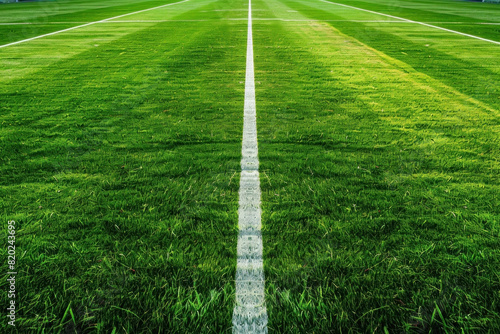 Soccer Field Center, Green Grass, Goal Posts, Sports Field, Sports Equipment photo