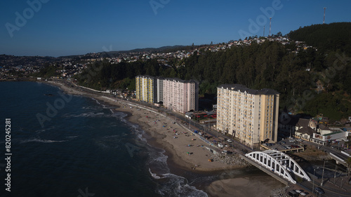 The beautiful beach of Tome, Region de Biobio , Chile