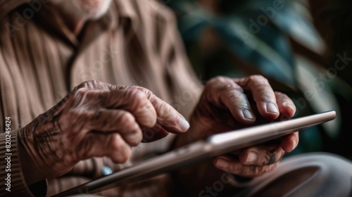 Senior Person Using Tablet