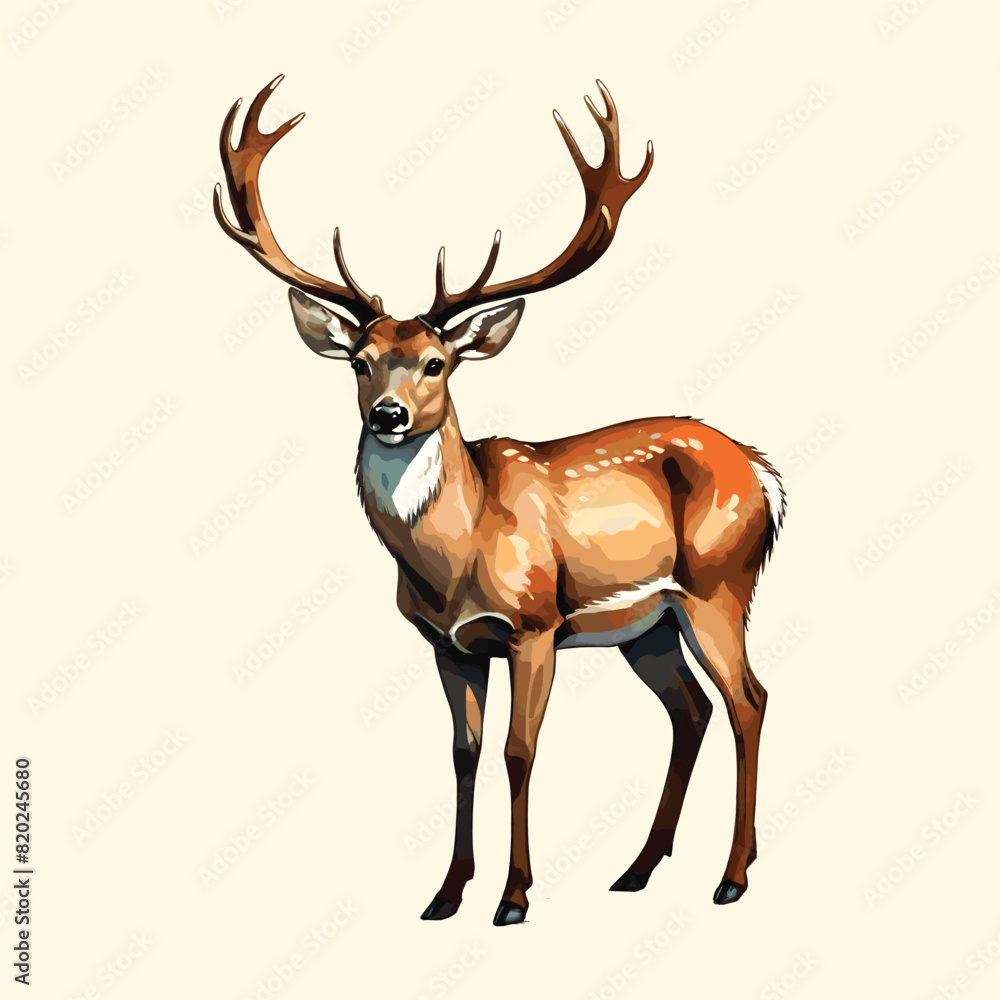 Watercolor Reindeer Christmas Deer Watercolor Reindeer Christmas Deer