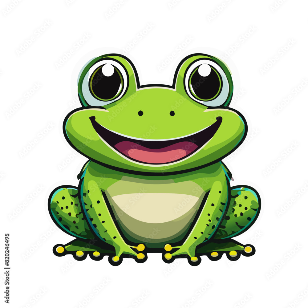 Vector illustration of cute frog cartoon. Vector illustration of cute frog cartoon.
