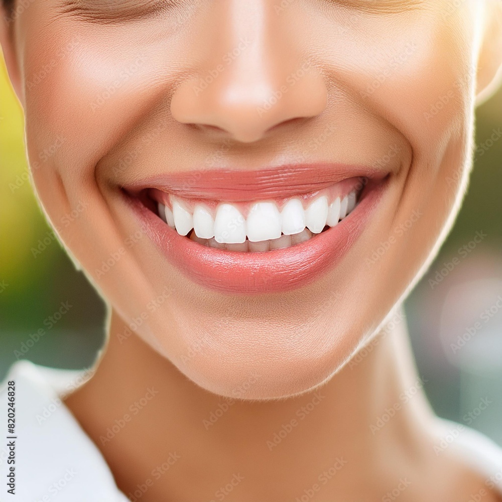 Obraz premium close-up white teeth of a smiling person