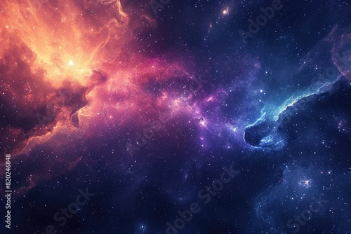 Beautiful cosmic background with vibrant colors photo