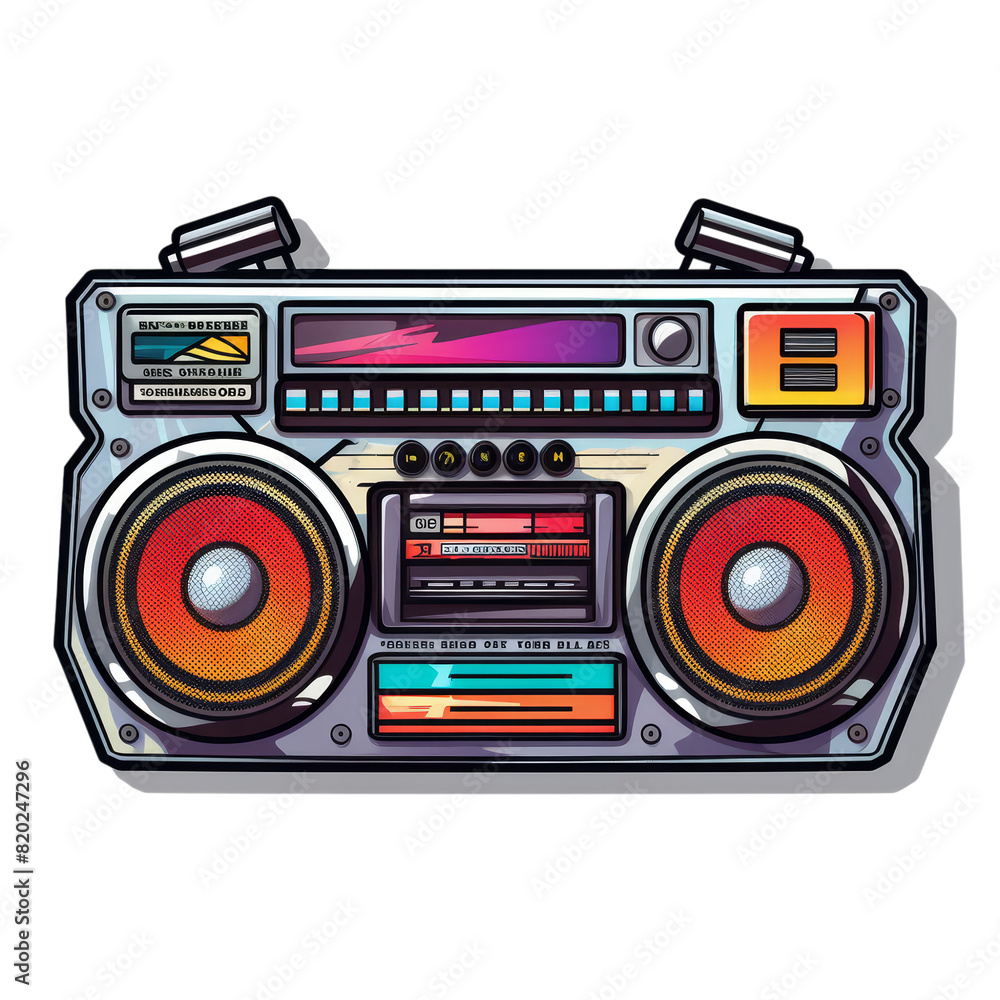 a sticker of Radio electronics boombox stereo a sticker of Radio electronics boombox stereo