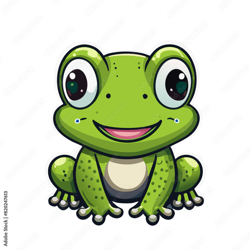 Vector illustration of cute frog cartoon. Vector illustration of cute frog cartoon.