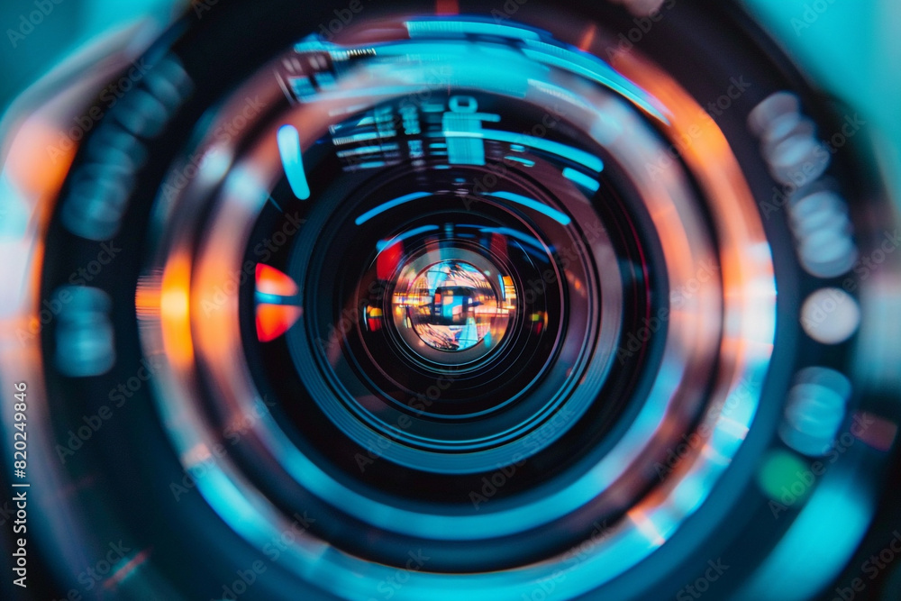 An extreme closeup of a camera lens focusing on a detailed subject An extreme closeup of a camera lens focusing on a detailed subject