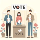 Democracy in Action: Illustration of Voting and Election, People Engaging in the Electoral Process