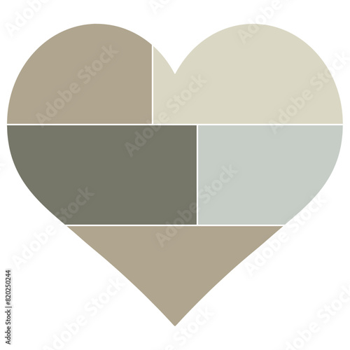 Heart-shaped photo collage layout | Empty photo collage grid for interior design | Vector collage layout for photo montage