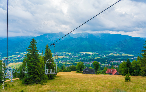 Scenic Cable Car View of Tatra Mountains and Zakopane, Poland