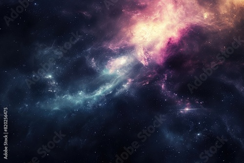 Stunning galaxy with vibrant colors and nebulas