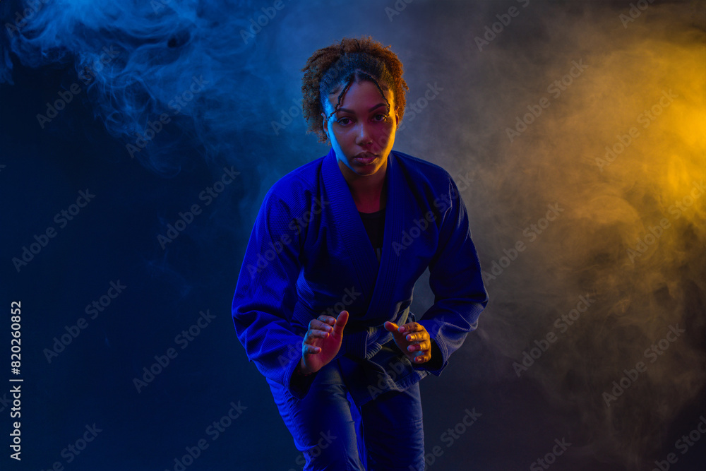 Φωτογραφία Brazilian girl Jujutsu fighter is ready for the Jiu Jitsu wrestling competition