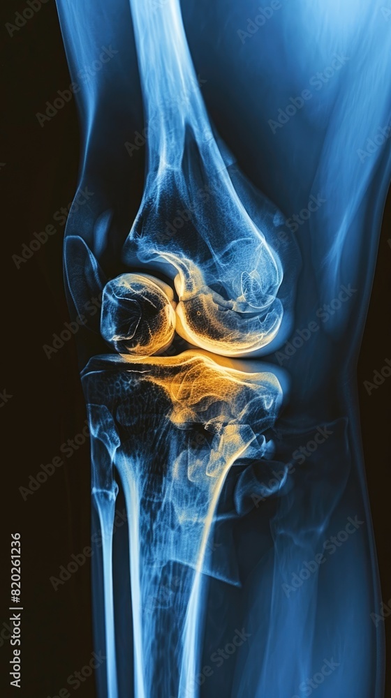 Detailed X ray Image of Inflamed and Arthritic Human Knee Joint Anatomy ...