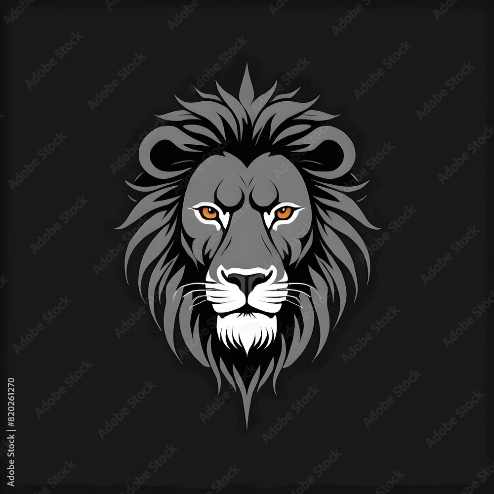 Obraz premium lion head texture on black