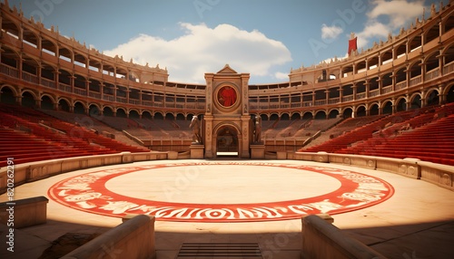 Spanish bullring arena in Spain for traditional fight of bulls photo