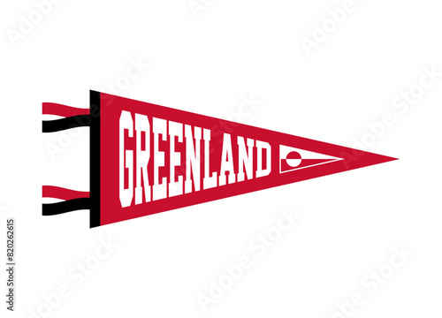 Vector pennants of countries in Greenland.