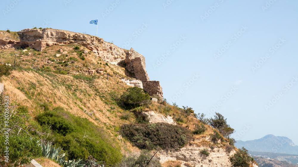 Landscape view of Castle of Kefalos, Kastri Island and Kampos town Kos Island South Aegean Region (Südliche Ägäis) Greece