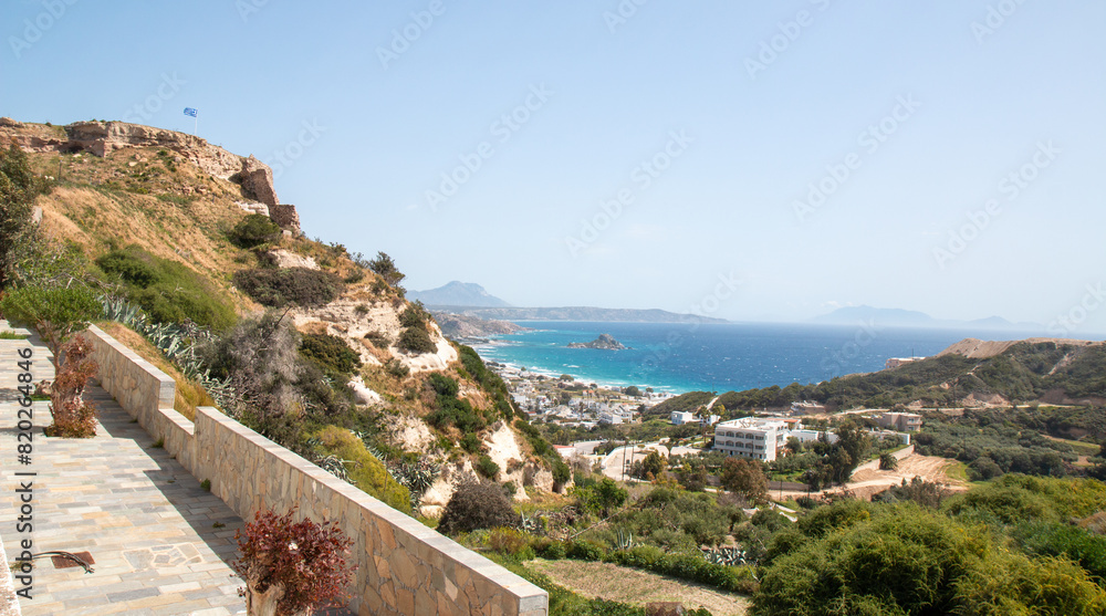 Obraz premium Landscape view of Castle of Kefalos, Kastri Island and Kampos town Kos Island South Aegean Region (Südliche Ägäis) Greece