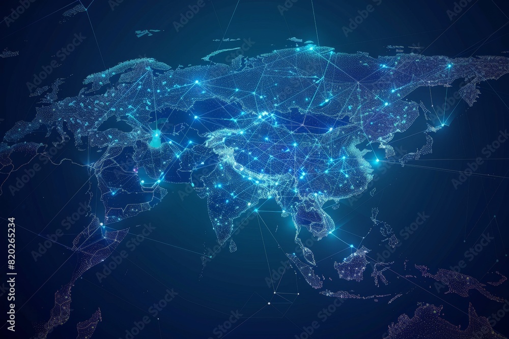Asia-Europe Network Map. Generative AI. Asia-Europe Network Map. Generative AI.