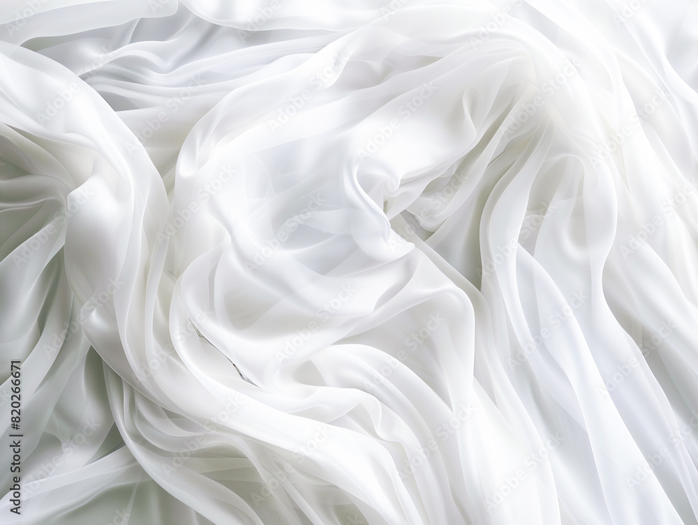 Fototapeta premium white exquisite high-definition chiffon, silk, cloth material close-up