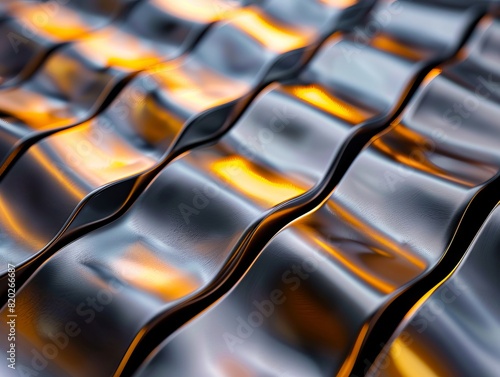 A close up of a metal surface with wavy lines.