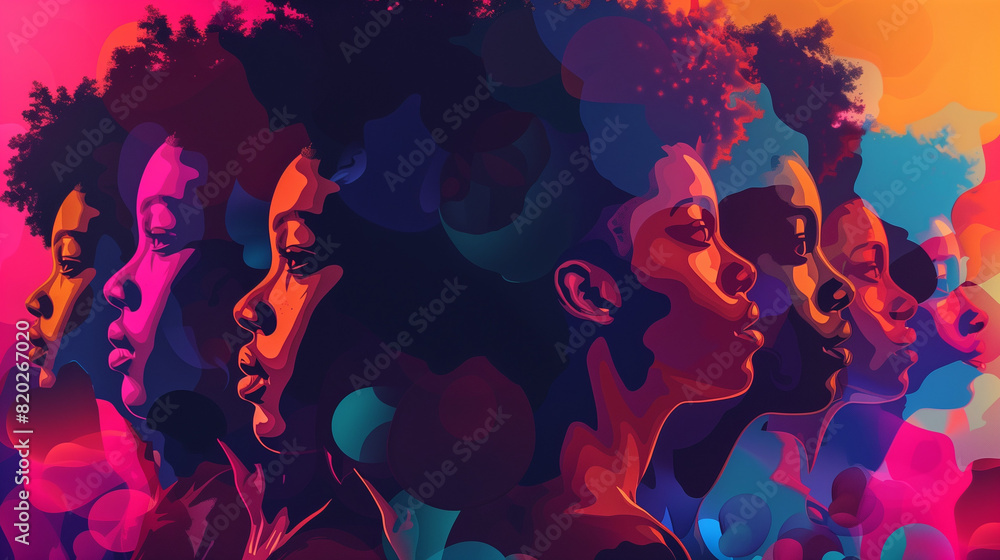 Painting of a Group of Black People Painting of a Group of Black People