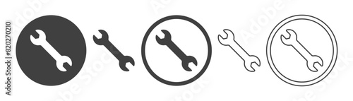 set of tools icons on white background