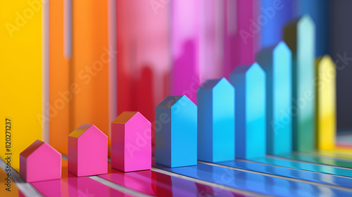 Growth Chart Ascending Steadily in Yellow - Progress and Success