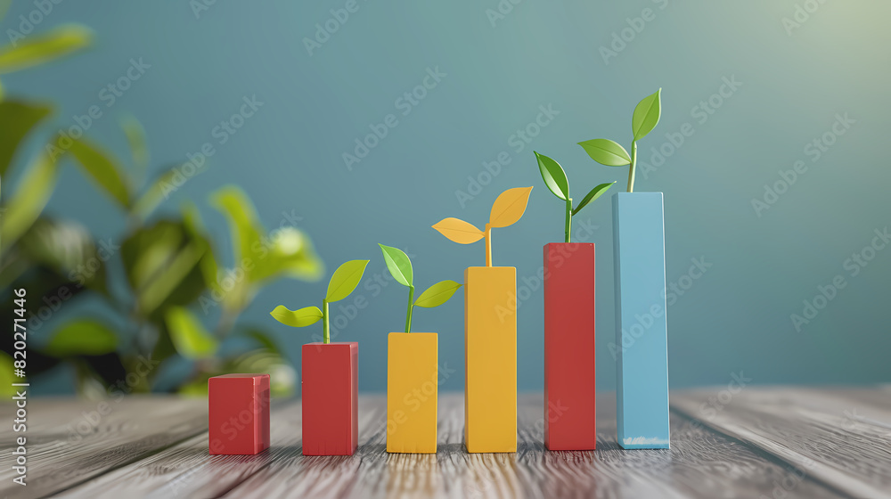 Growth Chart Ascending Steadily in Yellow - Progress and Success Growth Chart Ascending Steadily in Yellow - Progress and Success
