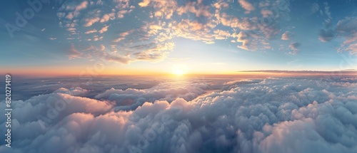 large area of sky  sunset  sea of clouds  ultra-wide angle  morning fog  loneliness  deep city  lonely atmosphere