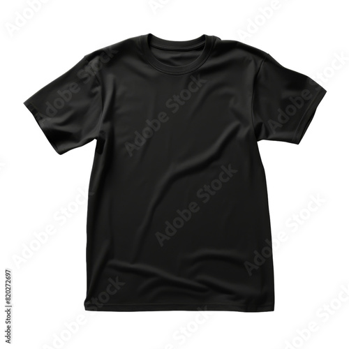 Black t shirt isolated on transparent background