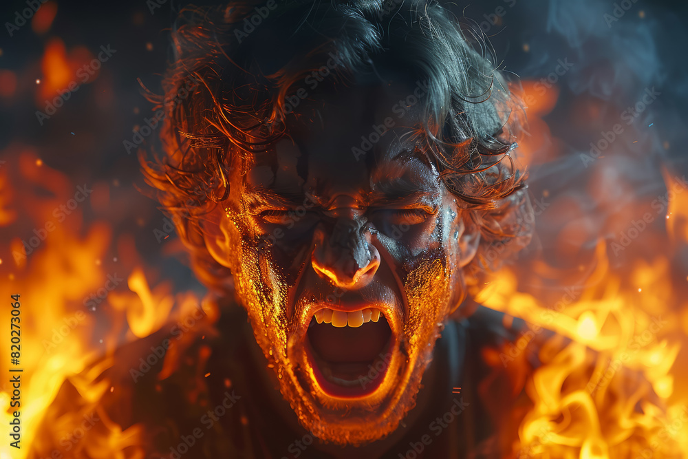 A person's irritable demeanor and short temper, snapping at others due to the cumulative effects of stress. Concept of stress-induced irritability and emotional volatility. Generative Ai. A person's irritable demeanor and short temper, snapping at others due to the cumulative effects of stress. Concept of stress-induced irritability and emotional volatility. Generative Ai.
